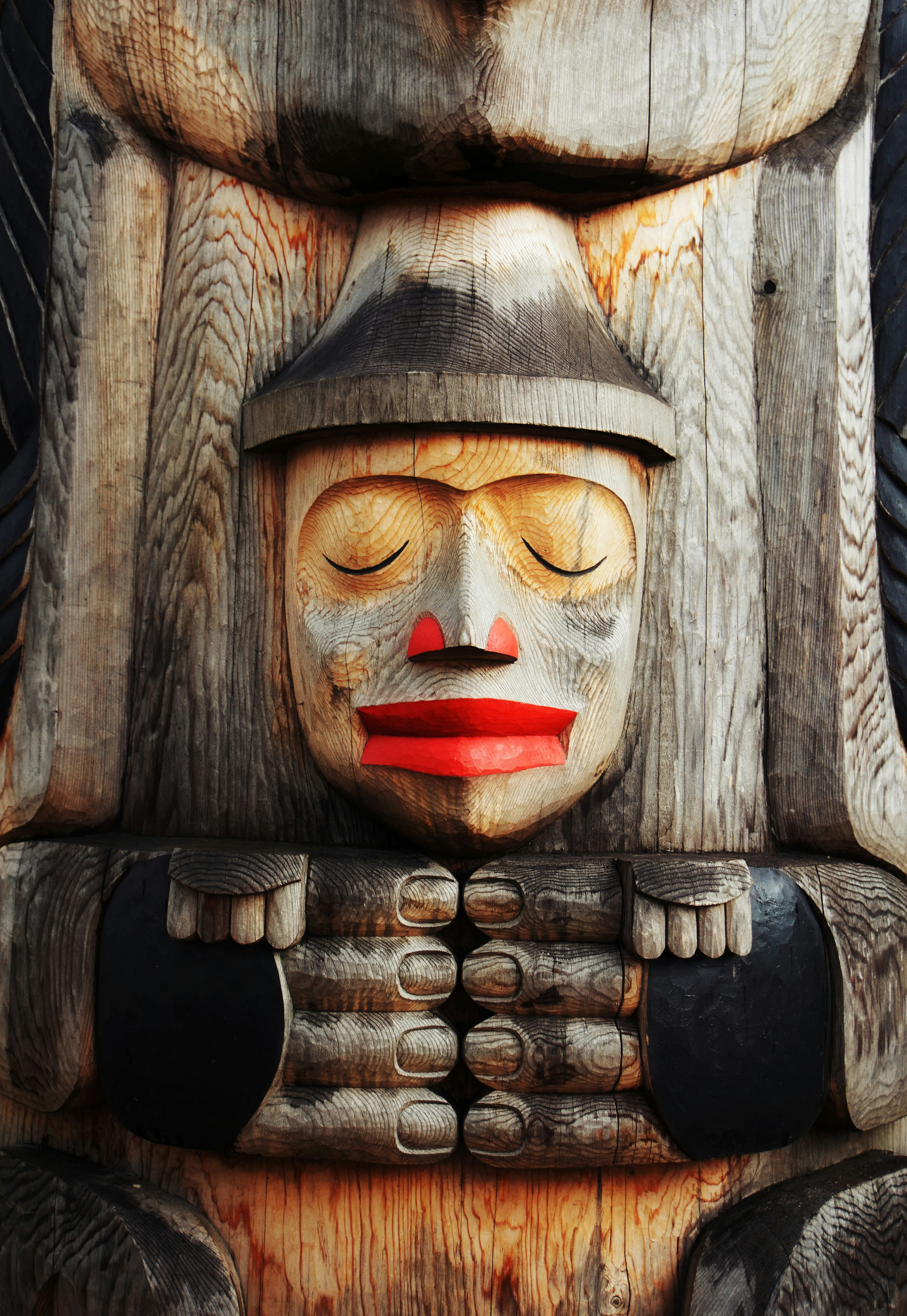 carved wooden totem from Juneau Alaska