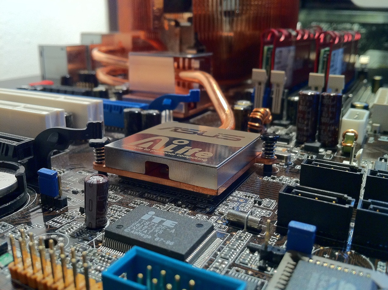 motherboard of a computer. technology, high tech